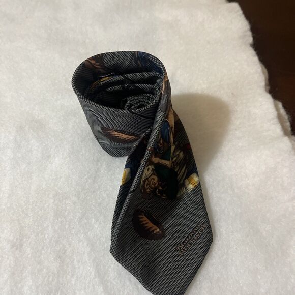 Norman Rockwell Football Brown & Bigelow Novelty Silk Necktie 56” - Picture 6 of 6